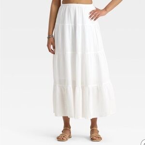 Universal Thread White Tiered Maxi Skirt